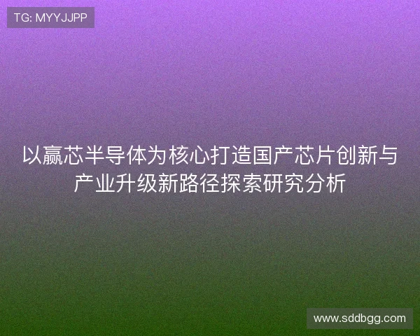 以赢芯半导体为核心打造国产芯片创新与产业升级新路径探索研究分析