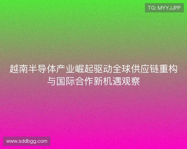 越南半导体产业崛起驱动全球供应链重构与国际合作新机遇观察
